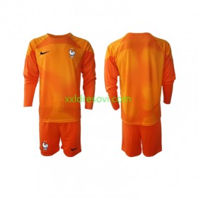 Francuska Golmanski Gostujući Dječji Komplet Dresovi za Nogomet World Cup 2022 Dugim Rukavima (+ kratke hlače)